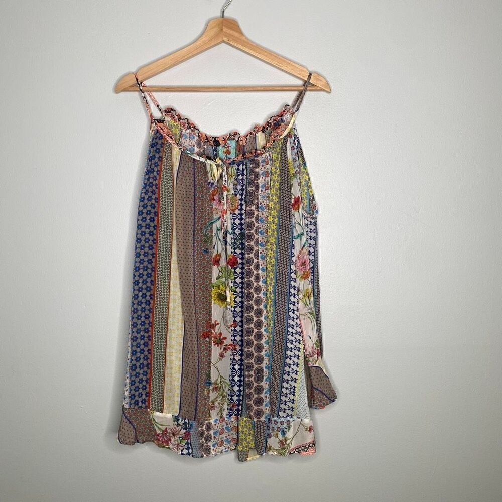 Johnny Was Garden patchwork cold shoulder blouse XL - Picture 3 of 7